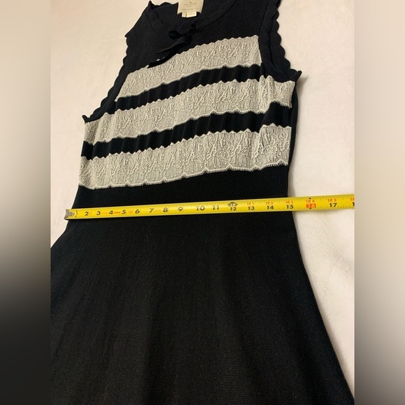 Kate Spade New York Jacquard Sleeveless Sweater Dress Black Beige Size L - Picture 8 of 8